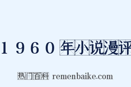 1960年小说漫评是什么意思的图片